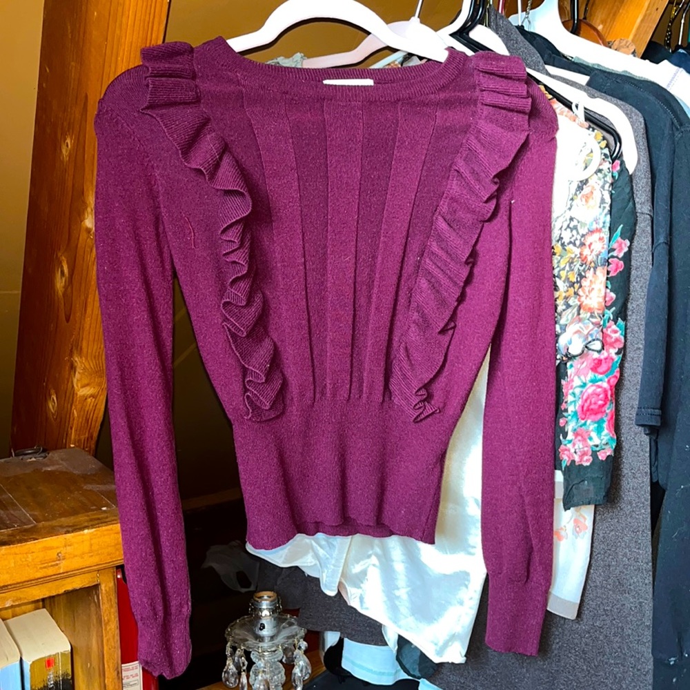 Bohme ruffle sweater top